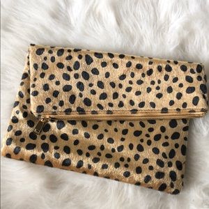 Leopard Fold over clutch